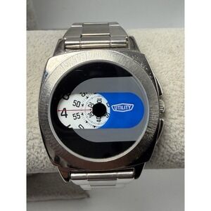 Utility New Battery Jump Hours Mens Watch 36MM 6.25" Silver Tone